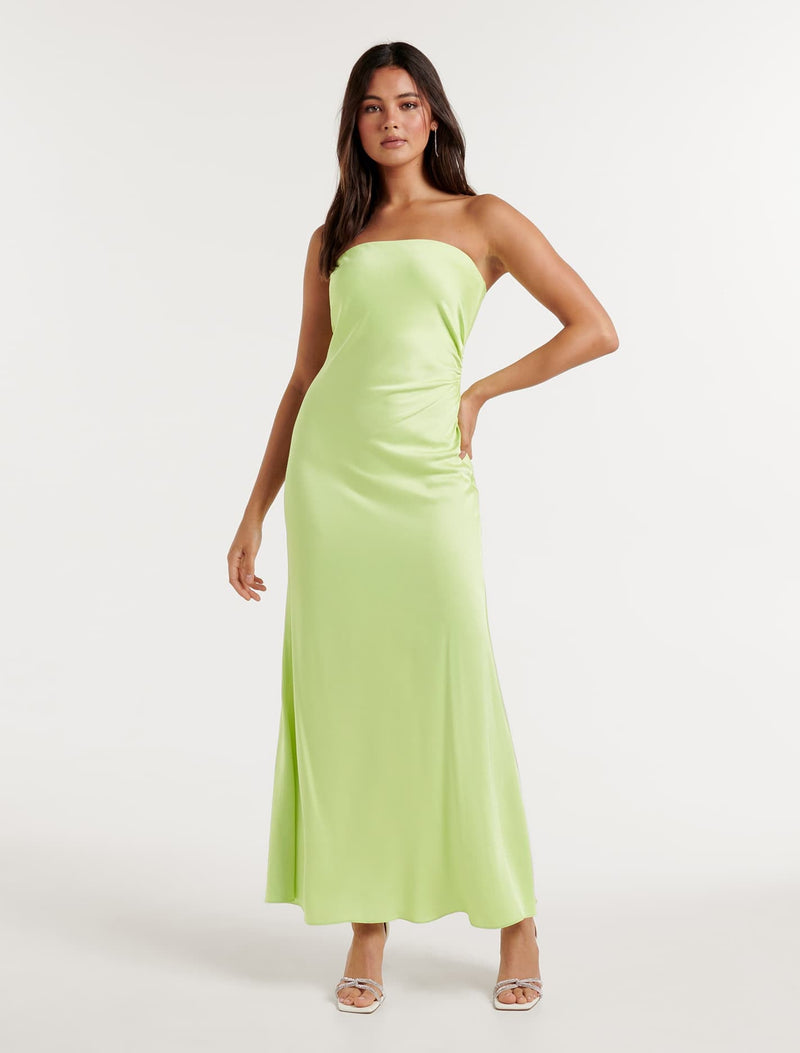 Avery Satin Strapless Dress Forever New