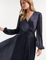 Sahara Wrap Plisse Midi Dress Forever New