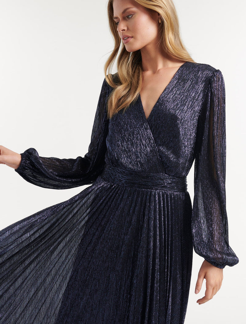 Sahara Wrap Plisse Midi Dress Forever New