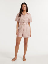 Flynn Denim Utility Playsuit Forever New