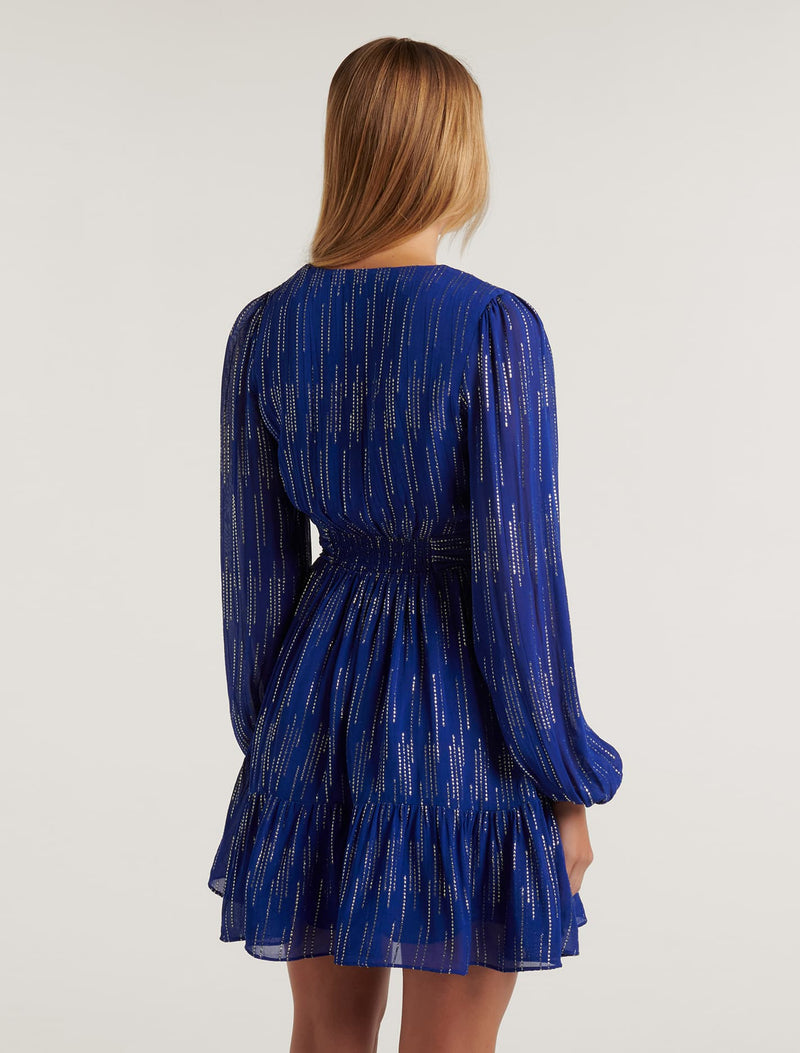 Molly Skater Metallic Mini Dress Forever New