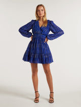 Molly Skater Metallic Mini Dress Forever New