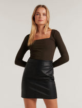 Amalfi Square Neck Long Sleeve Top Forever New