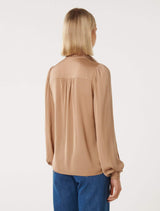 Savannah Satin Button Detail Blouse