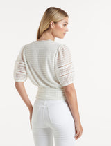 Ariel Spliced Lace Wrap Top Forever New