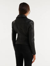 Heidi Petite Pu Biker Jacket Forever New