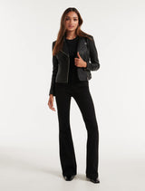 Heidi Petite Pu Biker Jacket Forever New
