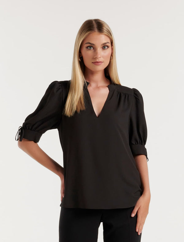 Lou Sleeve Detail Workwear T-Shirt Forever New