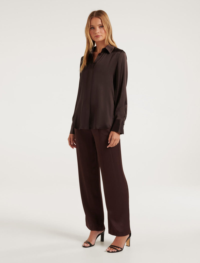 Celia Satin Shirt Forever New