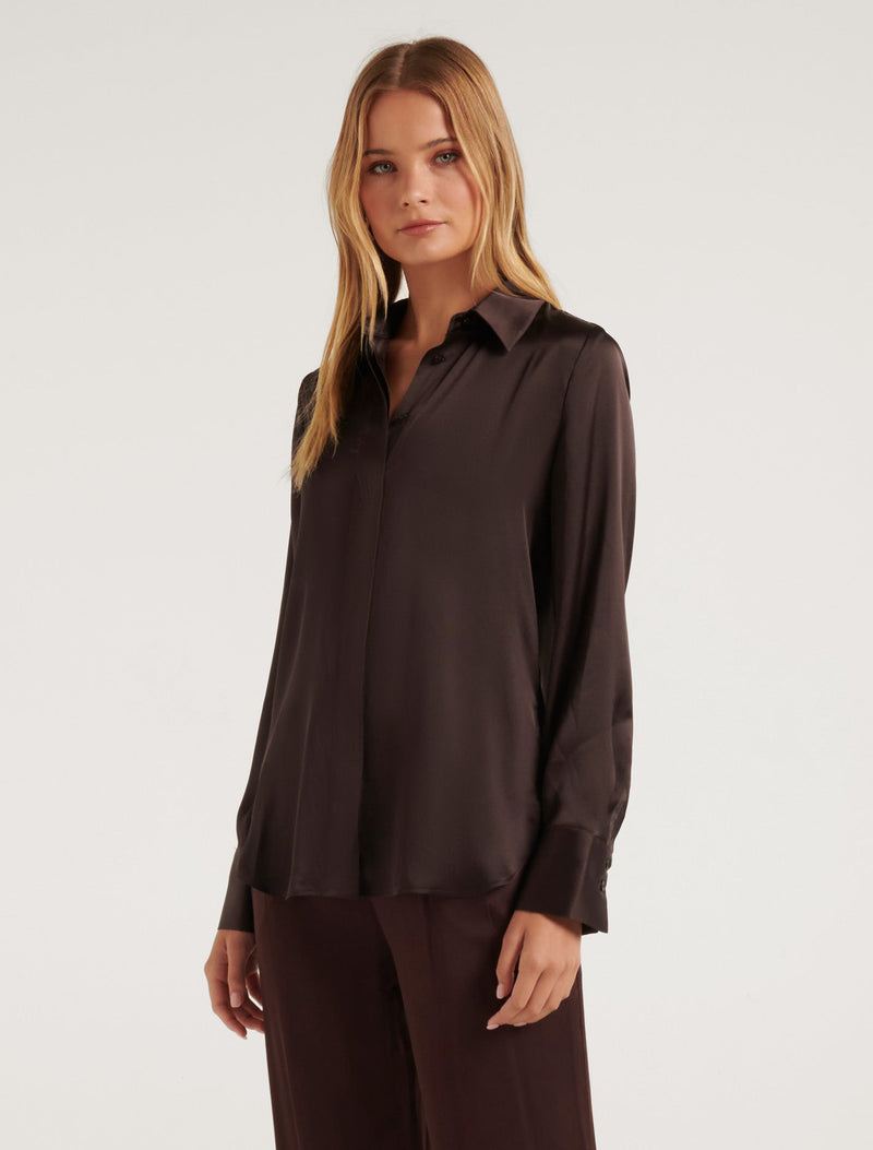Celia Satin Shirt Forever New