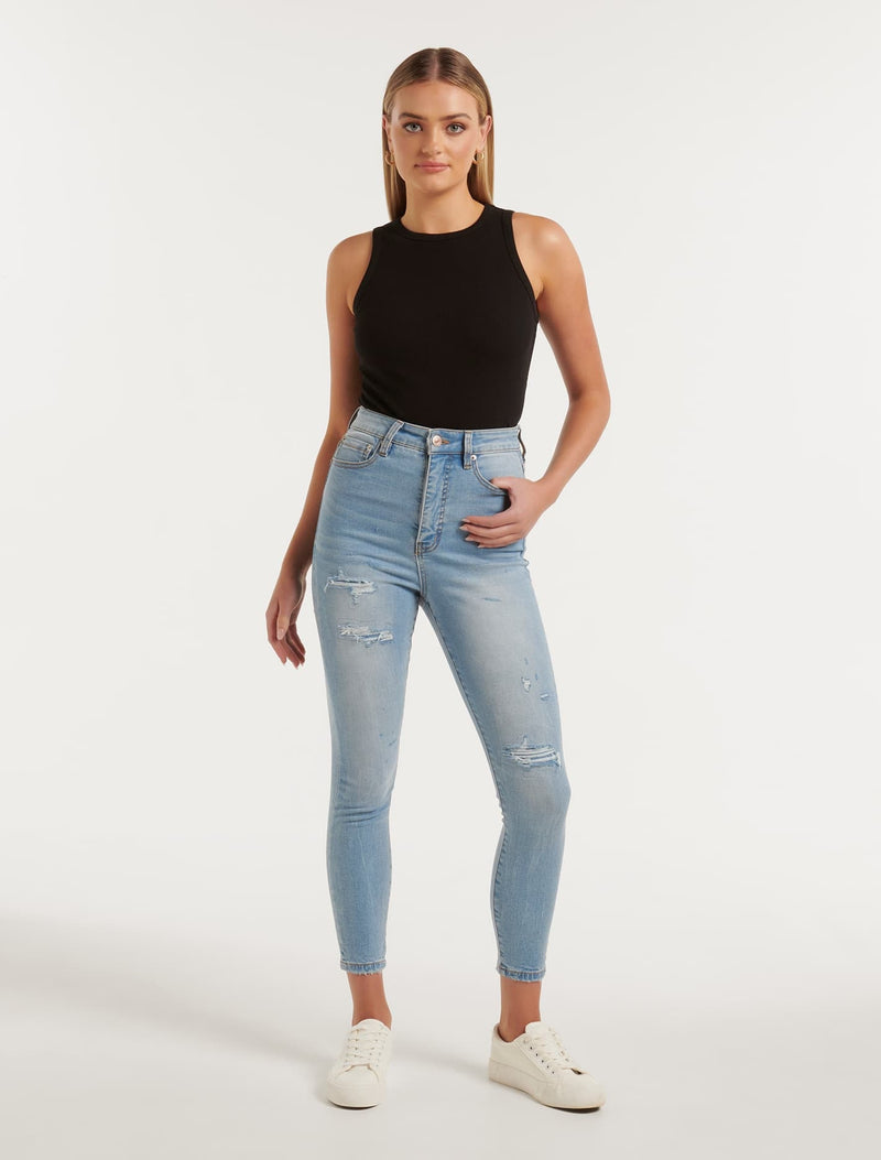 Mila Cropped High-Rise Skinny Jeans Forever New