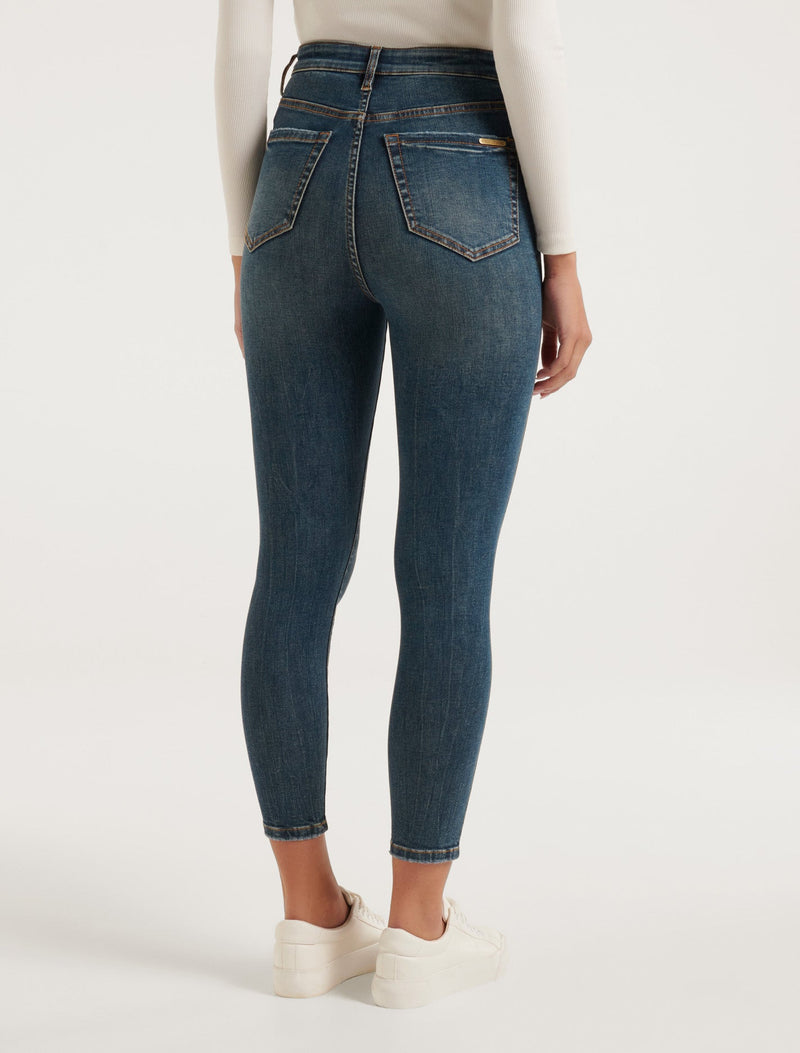 Mila Cropped High-Rise Skinny Jeans Forever New
