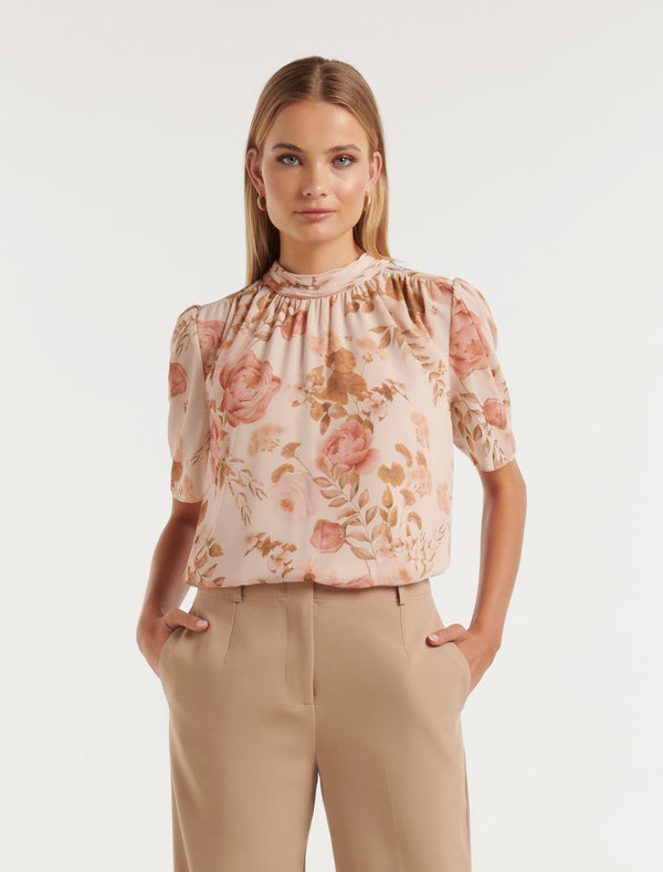 Corella Cowl High Neck Blouse Forever New