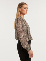 Finley Printed Long Sleeve Tunic Top Forever New