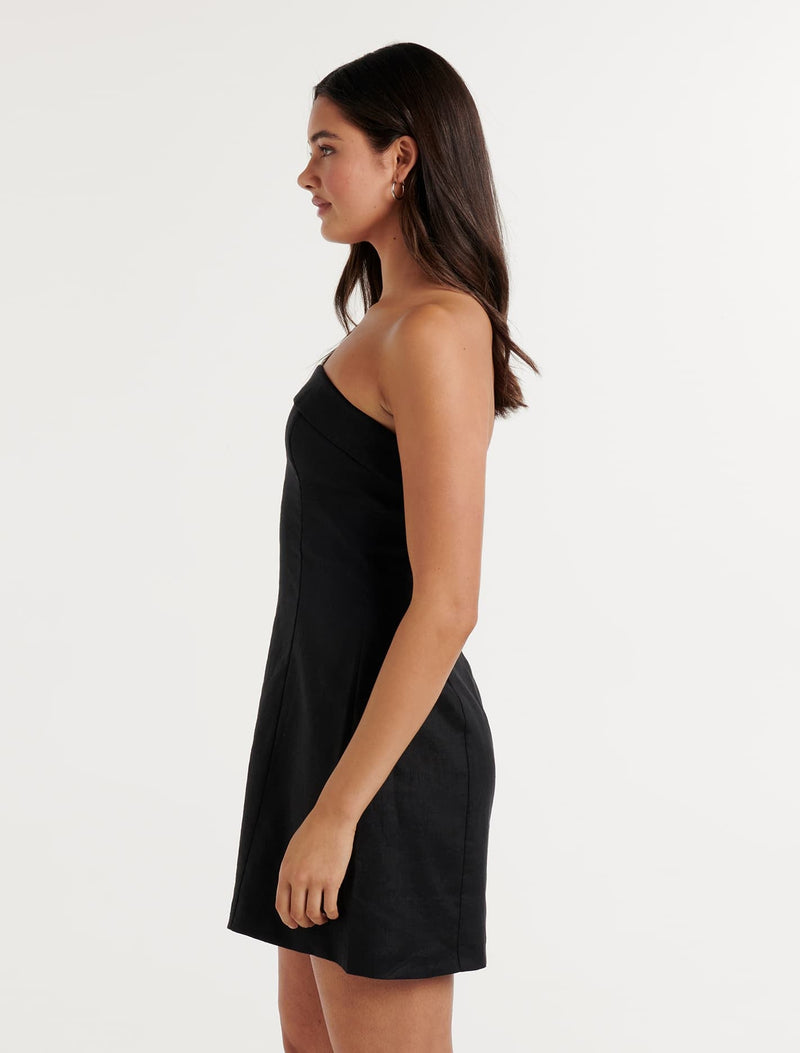 Sadie Strapless Linen Mini Dress Forever New