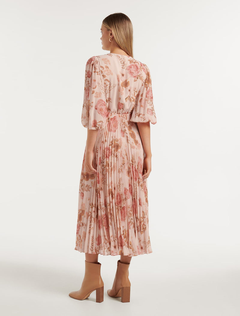 Viviana Twist Front Pleated Midi Dress Forever New