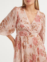 Viviana Twist Front Pleated Midi Dress Forever New
