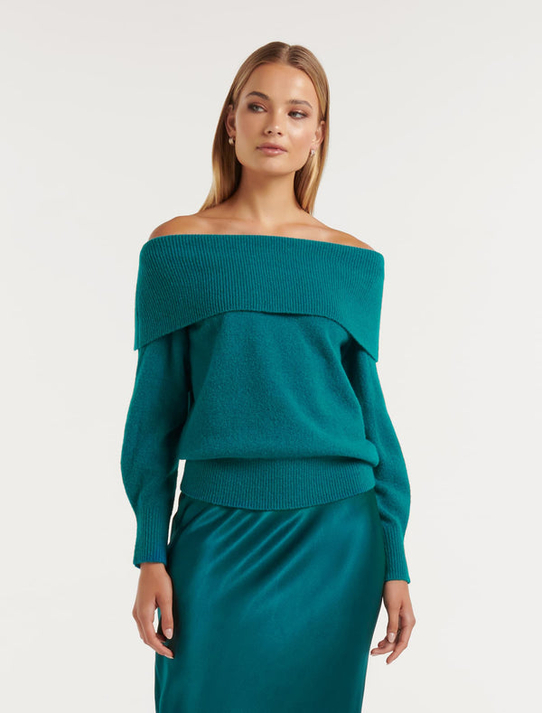 Renee Brushed Bardot Knit Jumper Forever New