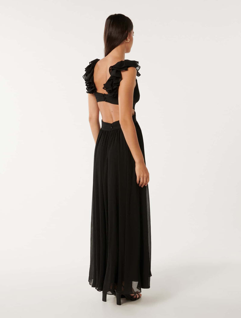 Selena Ruffle Shoulder Maxi Dress Forever New