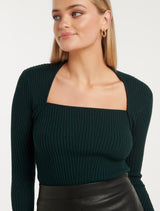 Jasmine Square Neck Knit Top Forever New