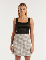 Casey Stretch Satin Bustier Top Forever New