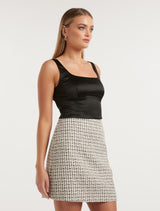 Casey Stretch Satin Bustier Top Forever New