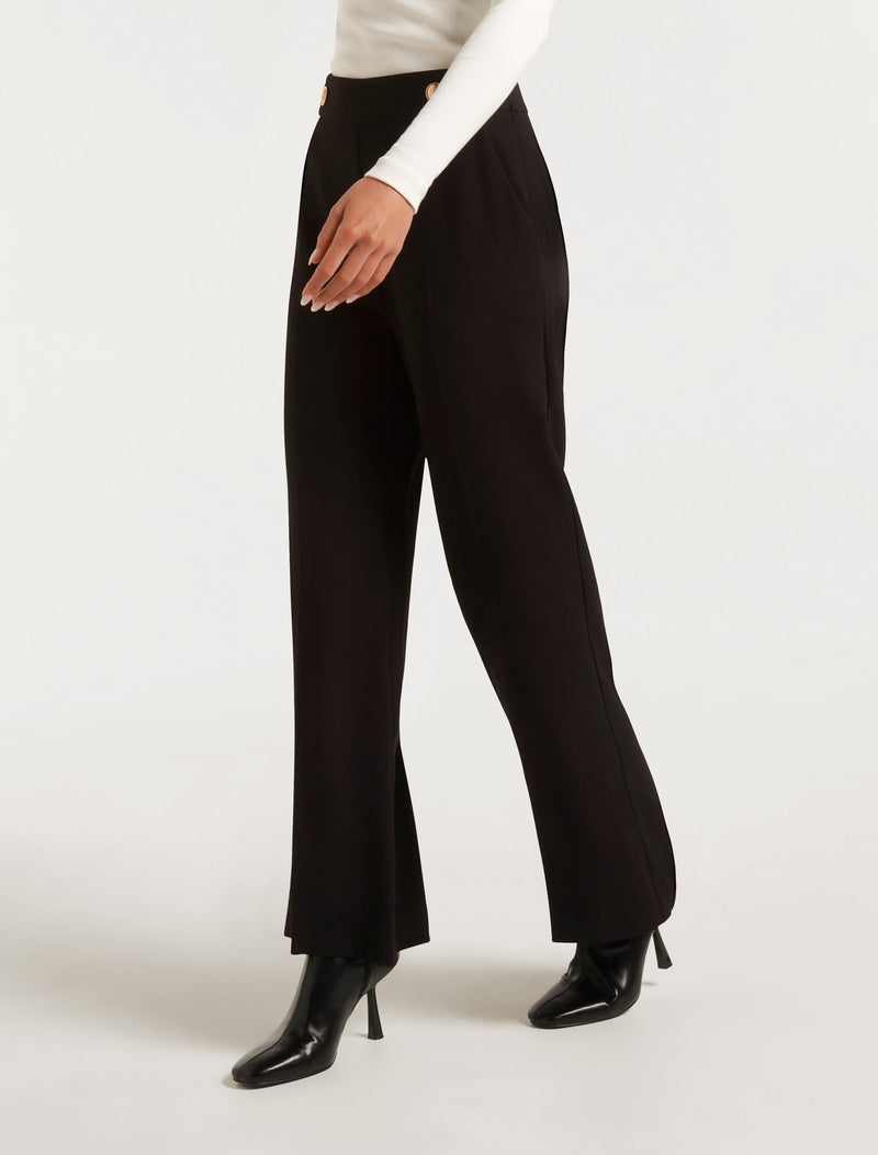 Naomi Petite Button Wide Leg Pants Forever New