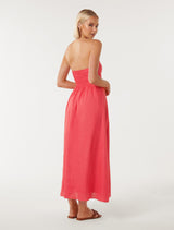 Aaliyah Strapless Ruched Midi Dress Forever New