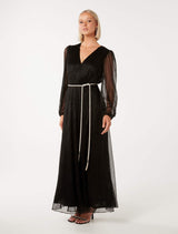 Amina Diamante Belt Plisse Maxi Dress Forever New