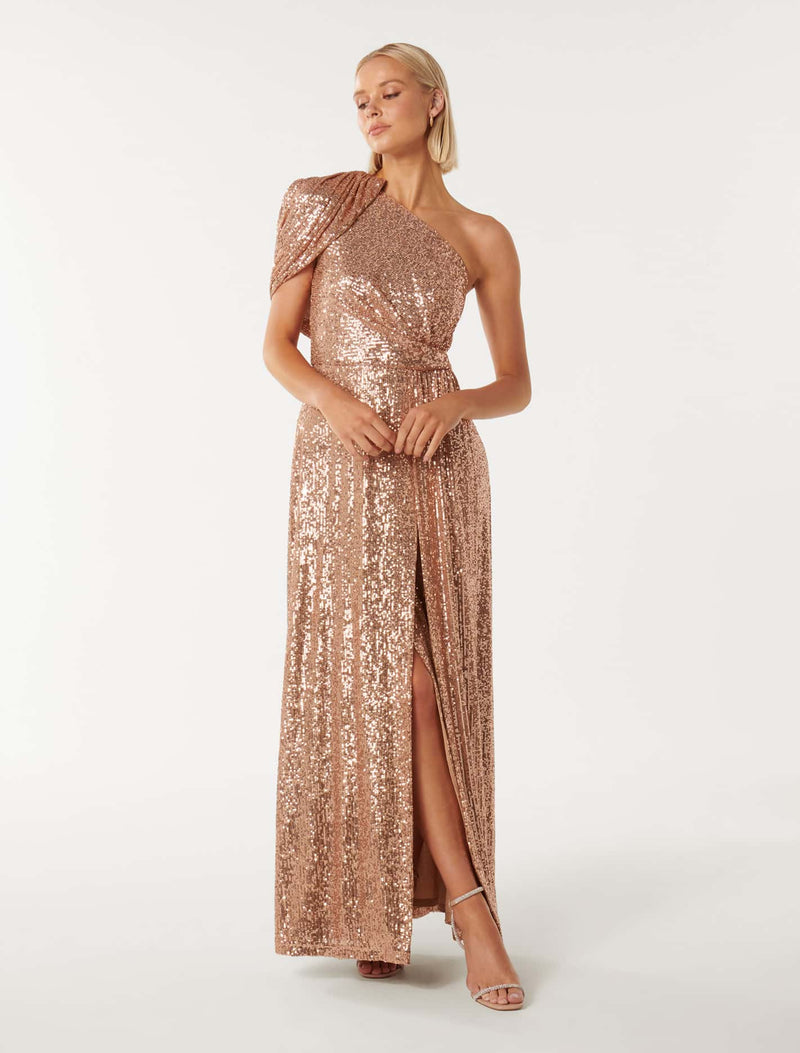 Liberty Wrap Cape Sequin Dress Forever New