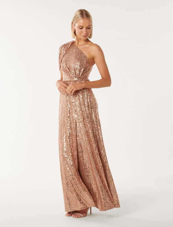 Liberty Wrap Cape Sequin Dress Forever New