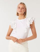 Alice Ruffle Sleeve T-Shirt Forever New