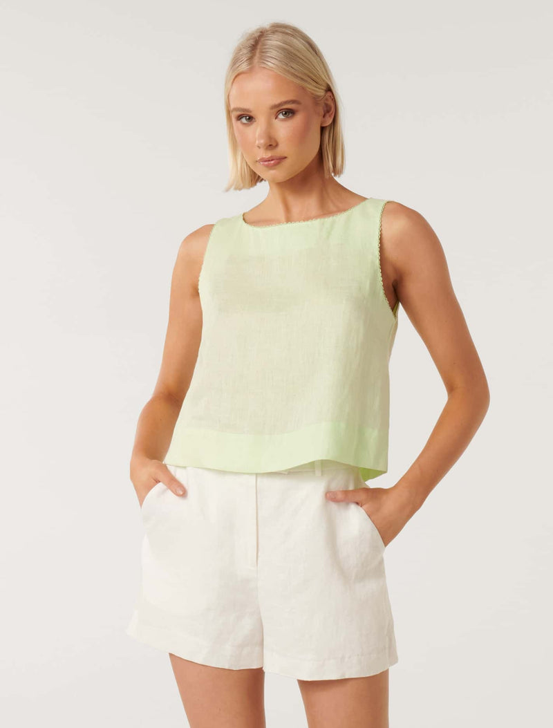 Laila Linen Tank Top Forever New