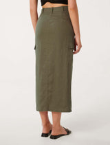 Ronnie Linen Cargo Midi Skirt Forever New
