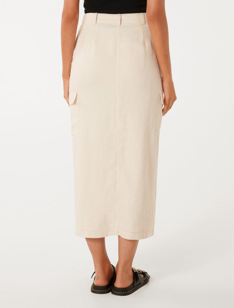 Ronnie Linen Cargo Midi Skirt Forever New