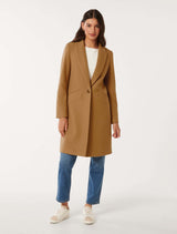 Bonnie Longline Coatigan Toasted Almond Forever New