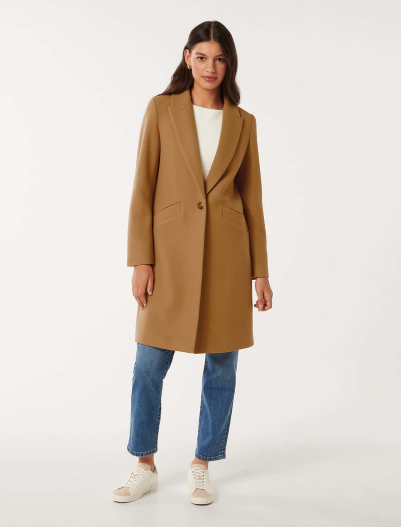 Bonnie Longline Coatigan Toasted Almond Forever New