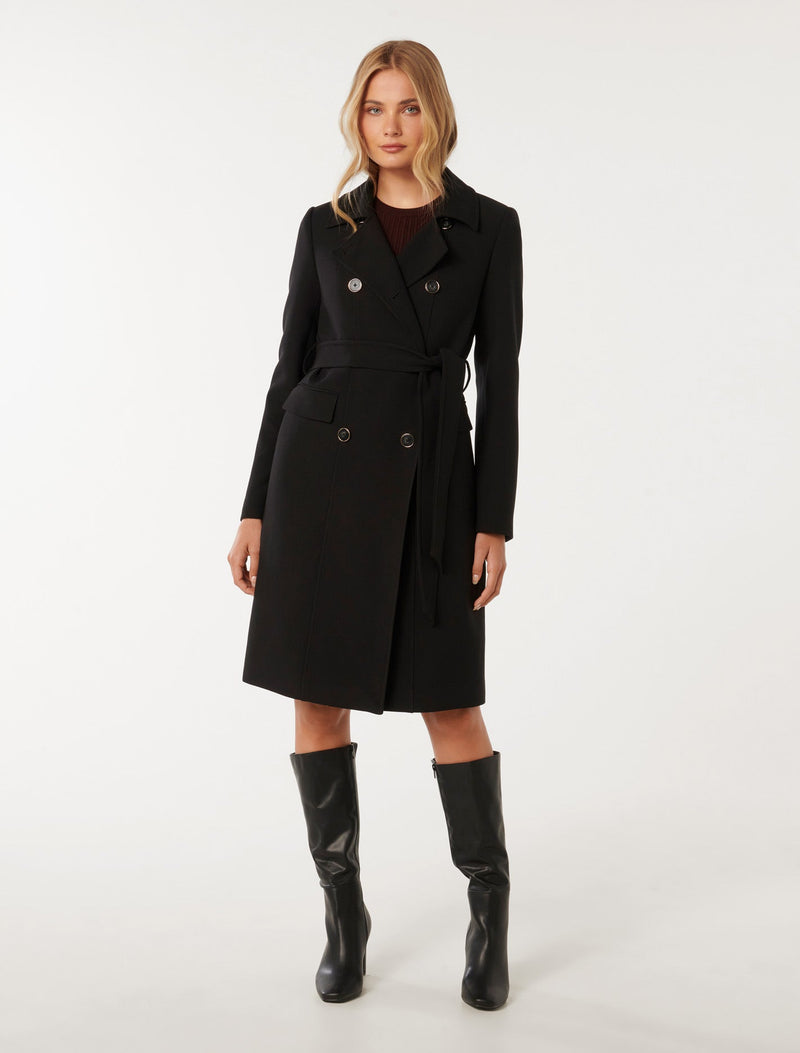 Cindy Classic Trench Coat Black Forever New