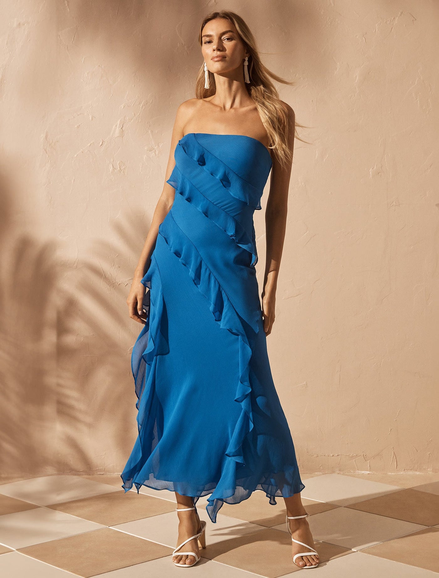 【新品未使用】Riu Frill bolero pleats dress AllTerritories_OnBody_28406402