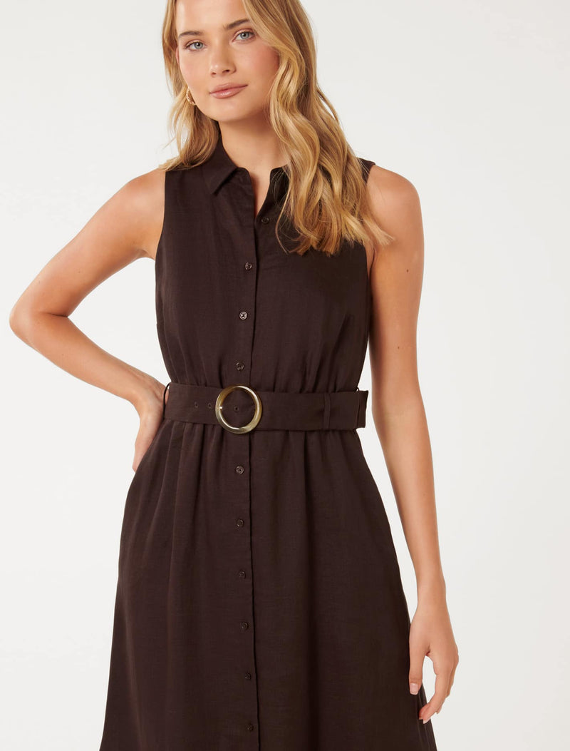 Gabbriette Button Down Midi Dress Forever New