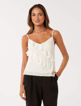 Bradshaw Petite Bias Ruffle Cami Top Forever New