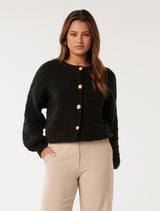 Monroe Cropped Knit Cardigan Forever New