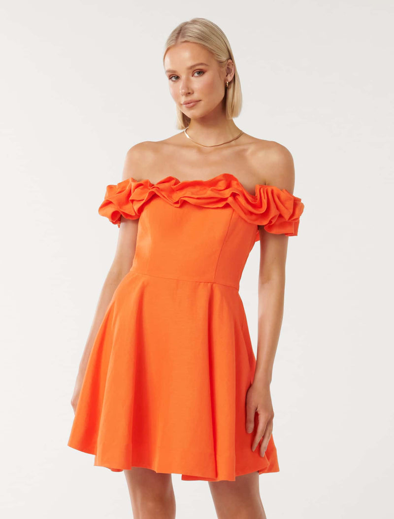 Rosie Off Shoulder Mini Dress Forever New