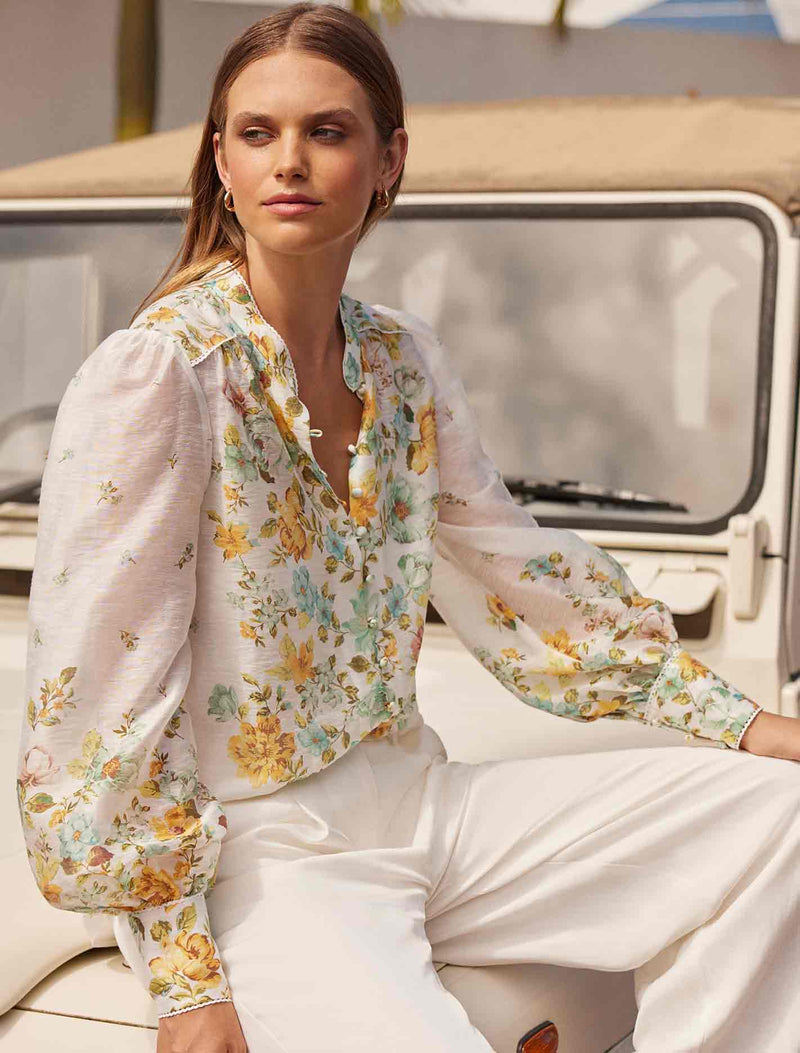 Bettina Floral Placement Blouse Forever New