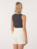 Millie Stripe Boatneck Tank Top Forever New