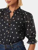 Rita Half Placket Ramie Blouse Forever New
