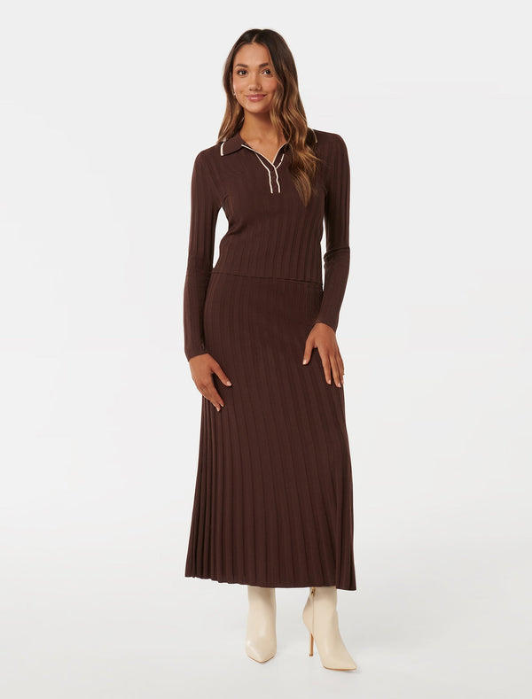 Edith Petite Knit Polo Top Forever New