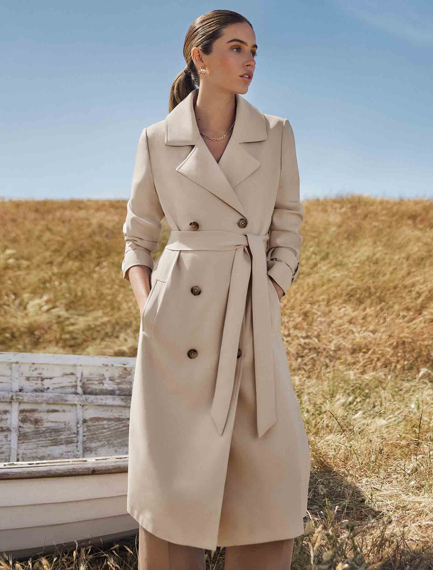 ジャケット・アウター ANASTASIA VIRGIN WOOL BELTED COAT SAND ANASTASIA VIRGIN WOOL BELTED COAT SAND
