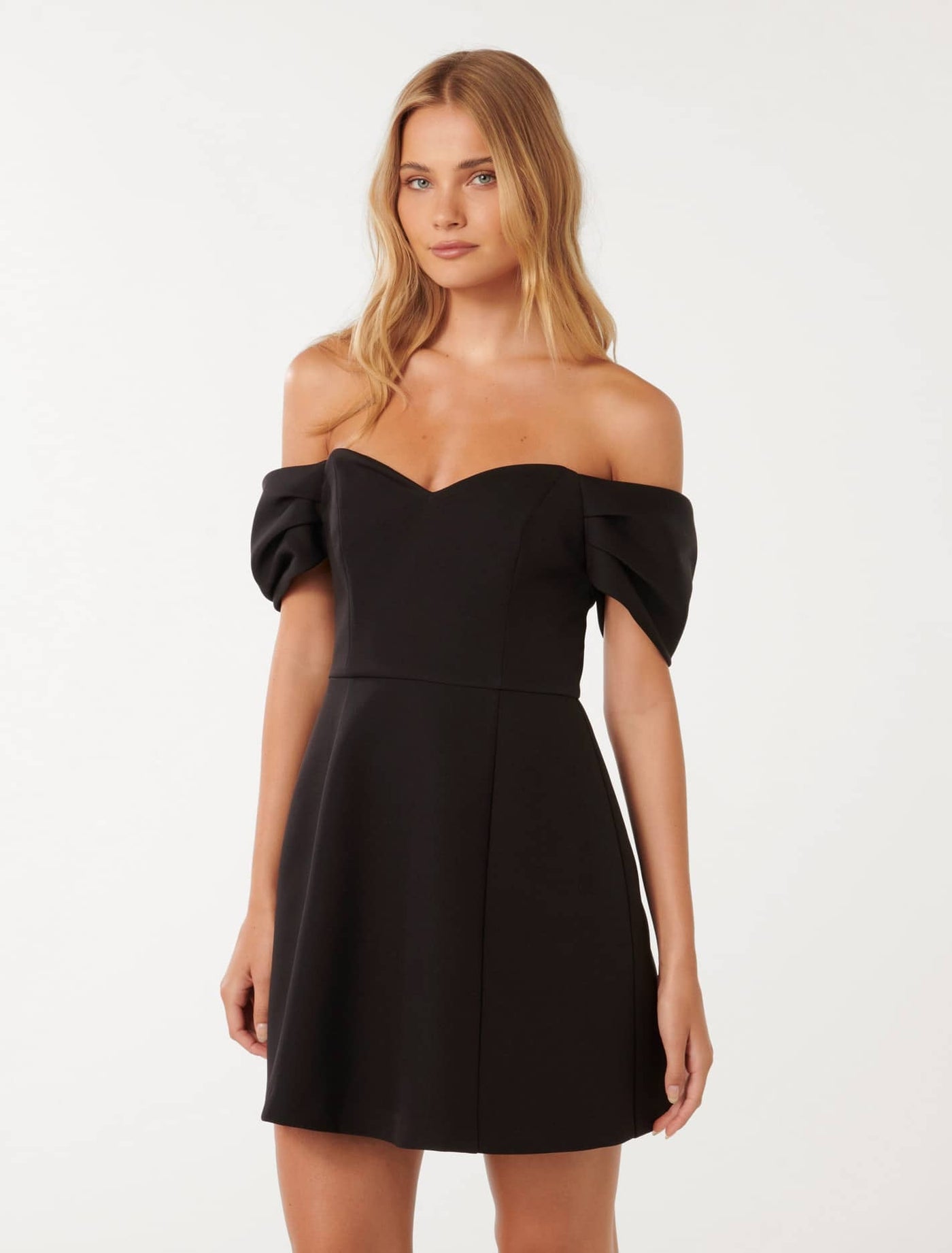 Lenina ♥ GIA embroldered puff shoulder dress/追跡付 Nina Morena | Mesh Tiered Maxi Elegance Off Shoulder