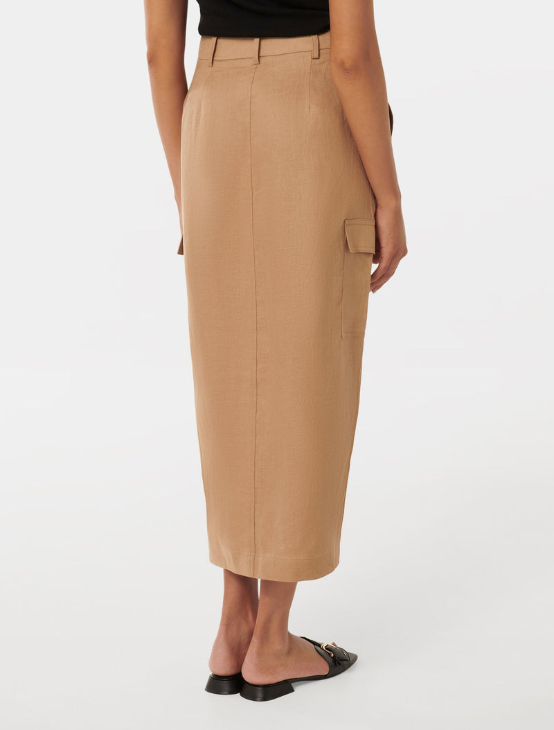 Ronnie Petite Linen Cargo Midi Skirt Forever New
